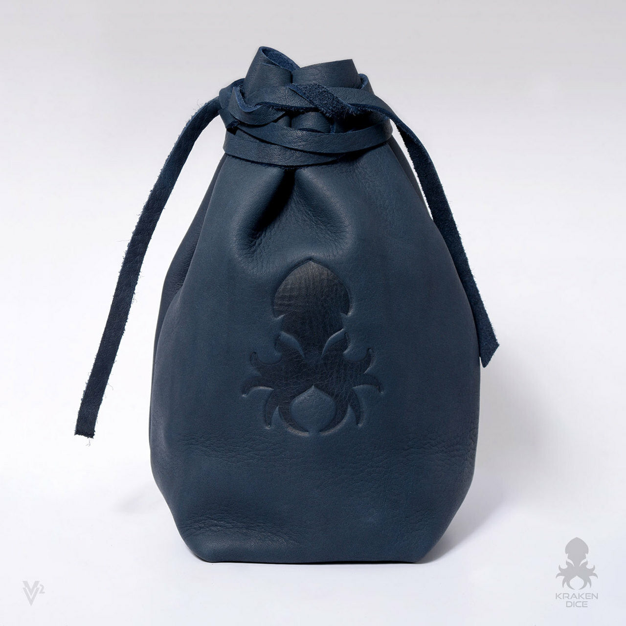 Medium Dice Bag In Blue Leather
